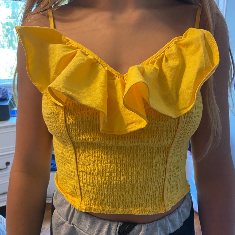 Yellow GUESS crop top